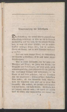 Vorerinnerung des Uebersezers.