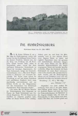 Die Hohkönigsburg: historische Skizze