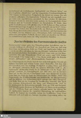 Aus der Geschichte des Hartmannsdorfer Forstes