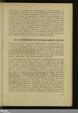 Aus der Geschichte des Hartmannsdorfer Forstes