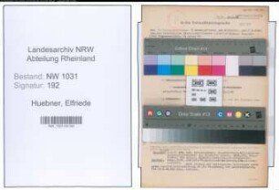 Entnazifizierung Elfriede Huebner , geb. 07.06.1916 ()
