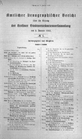No. 1, 3. Januar 1918