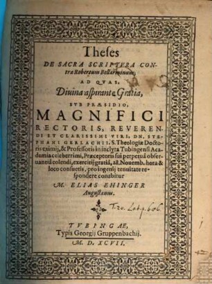 Theses de Sacra Scriptura, contra Robertum Bellarminum