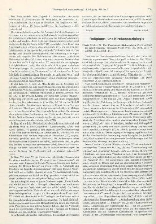Religions- und Kirchensoziologie