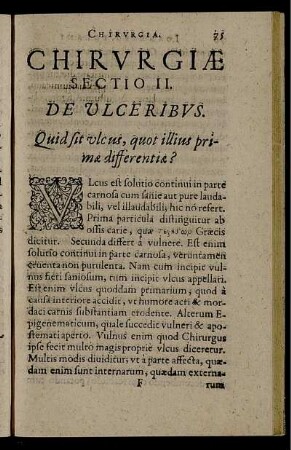 Chirurgiae Sectio II. De Ulceribus