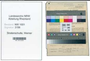 Entnazifizierung Werner Stratenschulte, geb. 06.01.1913 (Kaufmann)