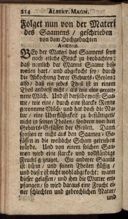 Folget nun der Materi des Saamens / ...