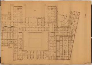 Reichsluftfahrtministerium, Berlin: Teilgrundriss V1-3/L1-3/Q1-2 1:100 (Sockelgeschoss)