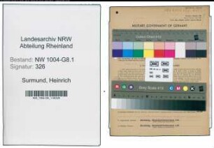 Entnazifizierung Heinrich Surmund , geb. 28.03.1898 (Techniker)