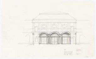 Ausstellung in der Orangerie im Schloss Charlottenburg, Berlin-Charlottenburg: Orangerie mit Vorbau: Ansicht Süden