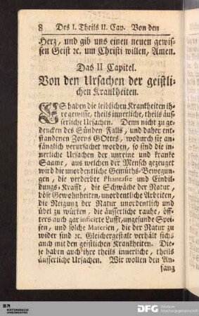 Das II. Capitel. Von den Ursachen der geistlichen Krankheiten.