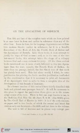 On the Apocalypse of Sedrach
