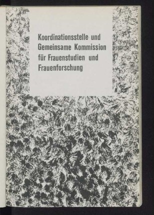Koordinationsstelle und Gemeinsame Kommission für Frauenstudien und Frauenforschung