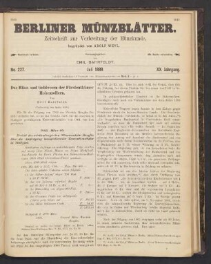 No. 227. Juli 1899