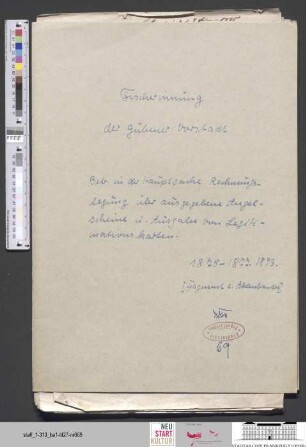 Rechnungslegung über ausgegebene Angelscheine und Ausgabe von Legitimationskarten (Fragment)