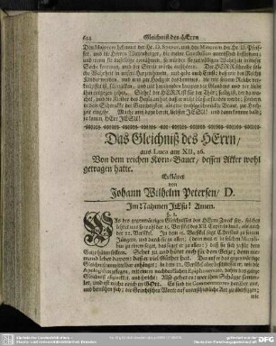 Das Gleichniß des Herrn, aus Luca am XII,16. ...