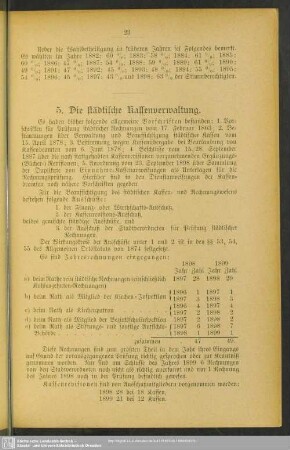 5. Die städtische Kassenverwaltung