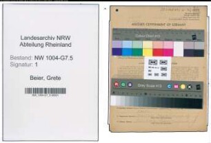 Entnazifizierung Grete Beier , geb. 18.04.1882 ()