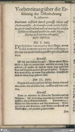 Vorbereitung über die Erklärung der Offenbahrung S. Johannis