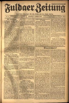 Erste Ausgabe vom Sonntag, den 11. Januar 1925.