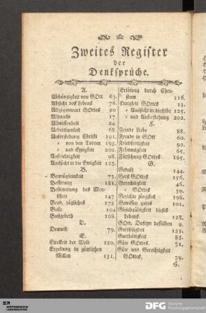 Zweites Register der Denksprüche.