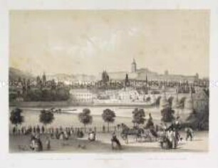 Prag, Kleinseite mit Hradschin von der Altstädter Seite - aus einer Mappe mit 6 Ansichten