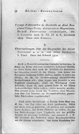 Voyage De Humboldt Et Bonpland. - Paris : Schoell ; Tübingen : Cotta. - I. Livraison 1808 - V. Livraison 1809