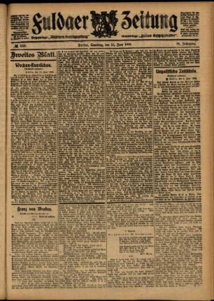 Zweite Ausgabe vom Samstag, den 10. Juni 1905.
