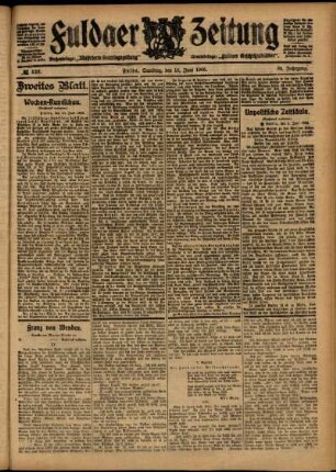 Zweite Ausgabe vom Samstag, den 10. Juni 1905.