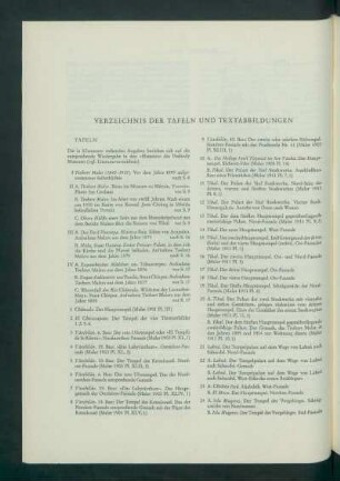 Verzeichnis der Tafeln und Textabbildungen