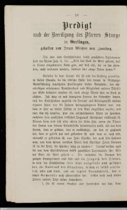Predigt nach der Beerdigung