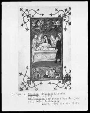 Stundenbuch der Bianca von Savoyen — Bildseite mit zwei Miniaturen, Folio 72 verso