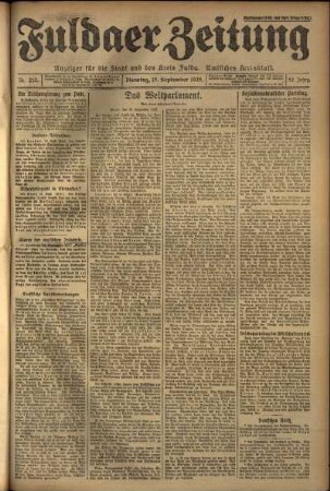 Ausgabe vom Dienstag, den 15. September 1925.