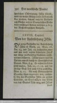 LXXVII. Capitel. Von der Auferstehung JEsu