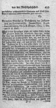 Vermehrte Beyträge zu Verbesserung des Justizwesens am Cammergericht. T.2.