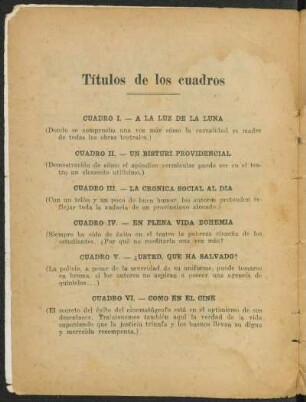 Títulos de los cuadros