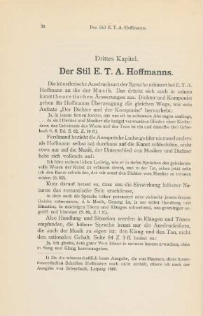 Drittes Kapitel. Der Stil E.T.A. Hoffmanns