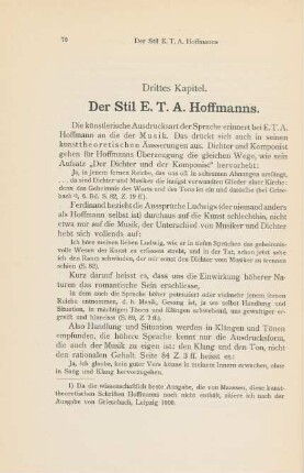 Drittes Kapitel. Der Stil E.T.A. Hoffmanns