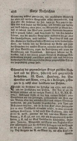 Schauplatz des gegenwärtigen Krieges zwischen Rußland und der Pforte. Bd.3.