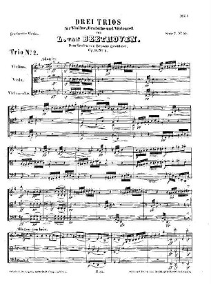 Beethoven's Werke. 55 = Serie 7: Trios für Violine, Bratsche und Violoncell, Trio : op. 9,1