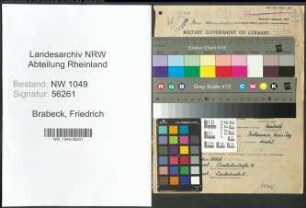 Entnazifizierung Friedrich Brabeck , geb. 11.02.1894 (Inspektor)