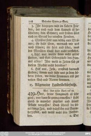 15. Allgemeine Landesbedürfnisse.