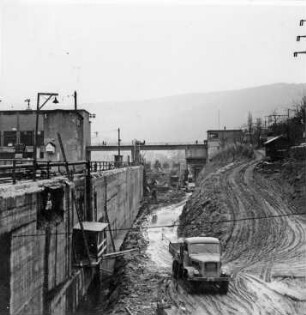 Bau der zweiten Schleuse Neckarsteinach/Neckar