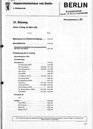Nr. 21, 26. März 1982