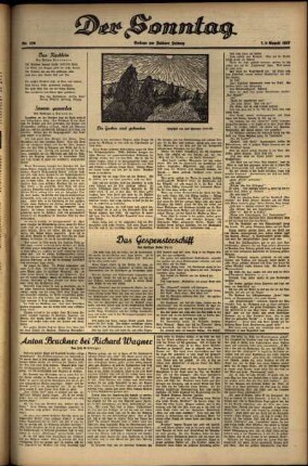 Zweite Ausgabe vom Samstag, den 07. August 1937.
