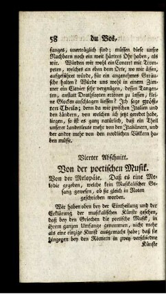 Vierter Abschnitt. Von der poetischen Musik