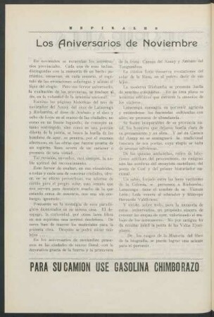 Los aniversarios de noviembre