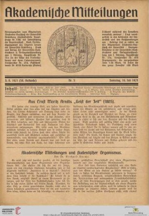 Nr. 5 (16. Juli 1921)