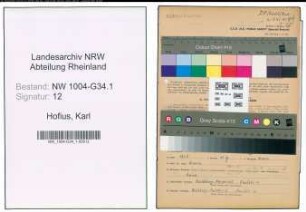 Entnazifizierung Karl Hofius , geb. 20.06.1887 (Arzt)