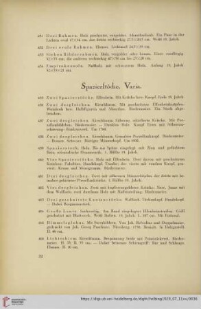 Spazierstöcke, Varia (Nr. 455-466)
